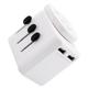 Adaptateur universel de voyage 150 pays + 2xUSB - Watt and Co - Blanc