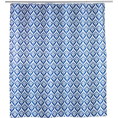 WENKO Duschvorhang Lorca, Textil (Polyester), 180 x 200 cm, waschbar, Blau, Polyester mehrfarbig