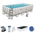 56465 Frame Pool Power Steel Set 549x274x122 cm Pumpe Leiter Abdeckplane - Bestway