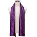 Designer d'hiver 160 cm de long hommes violet Paisley foulard en soie marque masculine châle Wrap