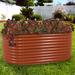 Sunnydaze Outdoor Stackable Galvalume Steel Raised Garden Bed - 79" Oval