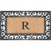 A1HC Rubber and Coir Paisley Border Monogrammed Outdoor Doormat Black, 18"X30"