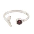 Mermaid Tail,'Garnet and Sterling Silver Mermaid Tale Ring'