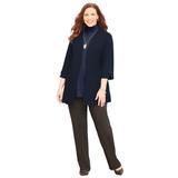 Plus Size Women's Suprema® 3/4-Sleeve Cardigan by Catherines in Navy (Size 2X)