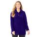 Plus Size Women's Brushed Rib Cozy Top by Catherines in Deep Grape (Size 1X)