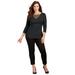 Plus Size Women's Curvy Collection Crisscross Top by Catherines in Black (Size 0X)