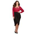 Plus Size Women's Curvy Collection French Twist Top by Catherines in Classic Red (Size 1X)