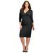 Plus Size Women's Curvy Collection Wrap Dress by Catherines in Black (Size 0X)