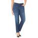 Plus Size Women's Right Fit® Moderately Curvy Modern Slim Leg Jean by Catherines in Bombay Wash (Size 28 W)
