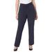 Plus Size Women's Right Fit® Curvy Slim Leg Pant by Catherines in Midnight White Pinstripe (Size 18 W)