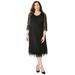 Plus Size Women's Shirred Lace Flounce Dress by Catherines in Black (Size 2XWP)