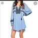 Free People Dresses | Freepeople Embroidered Long Sleeve Blue Dress | Color: Black/Blue | Size: Xs