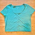 American Eagle Outfitters Tops | American Eagle Green Baby Tee | Color: Green | Size: Xl