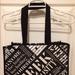 Lululemon Athletica Bags | Lululemon Print Reusable Shoulder Tote Bag Carry Storage Used Pre Owned | Color: Black/White | Size: Os