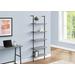 "Bookshelf / Bookcase / Etagere / Ladder / 5 Tier / 72""H / Office / Bedroom / Metal / Laminate / Grey / Black / Contemporary / Modern - Monarch Specialties I 3681"