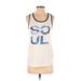 SoulCycle Active Tank Top: White Color Block Activewear - Women's Size Small