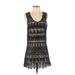 Forever 21 Casual Dress - A-Line Scoop Neck Sleeveless: Black Print Dresses - Women's Size Small