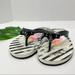 Kate Spade Shoes | #10 Black & White Flip Flops Sandals Beach Shoes Vacation Travel Outdoors Flats | Color: Black/White | Size: 7