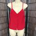 Madewell Tops | Madewell Red Silk Tank Top 00 Button Front | Color: Red | Size: 00