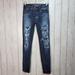 American Eagle Outfitters Jeans | American Eagle Outfitters Aeo Womens Blue Stretch Denim Jegging Distressed Sz 00 | Color: Blue | Size: 00