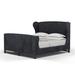 Tandem Arbor Herbert Wingback Bed w/ Footboard Upholstered/Polyester in Gray | 59 H x 48 W x 83 D in | Wayfair 102-10-TWN-10-MV-GH-BL