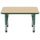 Factory Direct Partners Rectangle T-Mold Adjustable Height Activity Table w/ Standard Ball Glide Legs Laminate/Metal in Green | Wayfair 10036-MPGN