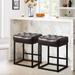 17 Stories Prudencia 24.75" Counter Height Bar Stools Upholstered/Leather/Metal/Faux leather in Black/Brown | 24.75 H x 19 W x 15 D in | Wayfair