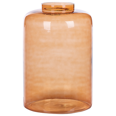 Dekovase Orange / Transparent 41 cm aus Glas mit glänzender Oberfläche Wohnartikel Wohnung Zubehör Dekogefäß Moderner Gl