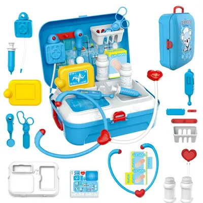 Sac à dos de docteur portable pour enfants kit médical jouets classiques jeu de simulation