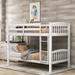 Solid Wood Twin Over Twin Size Bunk Bed with Full-Length Guardrail and Build-in Ladder, 80.51"L x 42.13"W x 59.25"H