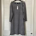 J. Crew Dresses | Nwt J Crew Classic Sailor Stripe Dress Xs Navy Blue Gold Buttons Fourth Of July | Color: Blue | Size: Xs