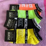 Pink Victoria's Secret Accessories | Nwt Pink Victoria Secret Socks | Color: Pink/Yellow | Size: Os