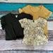 American Eagle Outfitters Tops | Bundle Of Short Sleeve Shirts (3) Sizes Small To Medium (See Measurements) | Color: Black/Gold | Size: S