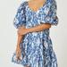 Anthropologie Dresses | Anthropologie Blue Tassel Floral Tunic Mini Dress Puff Sleeve Sz Xxs | Color: Blue/White | Size: Xxs