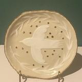 Anthropologie Other | Anthropologie Dessert Plate Bird Dove | Color: Cream/Gold | Size: Os