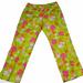 Lilly Pulitzer Pants & Jumpsuits | Lilly Pulitzer Pants Cropped Floral Pink Green White Size 2 | Color: Green/Pink | Size: 2