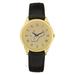 Gold South Florida Bulls Personalized Medallion Black Leather Wristwatch