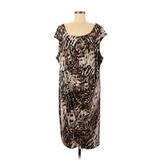 Connected Apparel Casual Dress: Brown Print Dresses - Women's Size 24