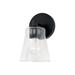 Capital Lighting 5.5" W X 9" H 1-Light Sconce In Brushed Nickel w/ Clear Seeded Glass Glass/Metal in Black | 9.25 H x 5.5 W x 6 D in | Wayfair