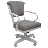 Tobias Designs Arm Chair in Portwood Ash Upholstered/Fabric in Gray/White | 34 H x 22 W x 20 D in | Wayfair miamiCCp_w_pAsh_wh