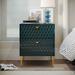 Everly Quinn Varric 2-Drawer Nightstand Wood in Green/Brown | 24.4094 H x 19.685 W x 15.748 D in | Wayfair 8F116DA9EAC34921B83475870F21885C