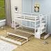 Eassa Twin over Twin 1 Drawer Standard Bunk Bed w/ Trundle by Harriet Bee in White | 65 H x 42 W x 94 D in | Wayfair