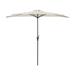 Arlmont & Co. Karibe 8' 7" Market Half Umbrella Metal in White/Brown | 91.25 H x 103.5 W x 53.5 D in | Wayfair 5ED759B1E13340CF97B0C5F30CD5C719