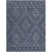 Blue 120 x 94 x 0.31 in Area Rug - Foundry Select Boluwatife Geometric Machine Woven Area Rug in Polypropylene | 120 H x 94 W x 0.31 D in | Wayfair