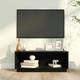 vidaXL TV Cabinet Black 90x35x35 cm Solid Wood Pine