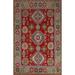 Vegetable Dye Red Geometric Kazak Oriental Area Rug Wool Hand-knotted - 8'10" x 11'9"