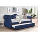 Global Pronex Abby Solid Wood Velvet Twin Size Daybed with Twin Size Trundle