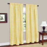 Wide Width Buffalo Check Window Curtain Panel by Achim Home Décor in Yellow (Size 42" W 63" L)