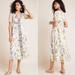 Anthropologie Dresses | New Anthropologie Geisha Designs Donna Botanical Floral Midi Dress Size Xs | Color: Cream/Green | Size: Xs