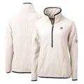 Women's Cutter & Buck White/Navy Toronto Blue Jays Cascade Eco Sherpa Fleece Quarter-Zip Pullover Jacket